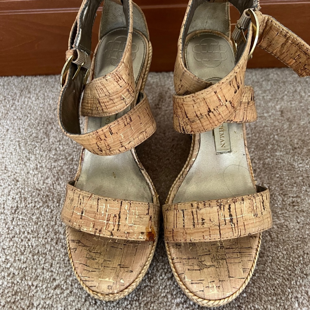 Cork wedge heels